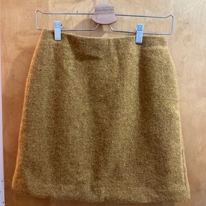 Uniqlo Mustard Wool A-Line Mini Skirt